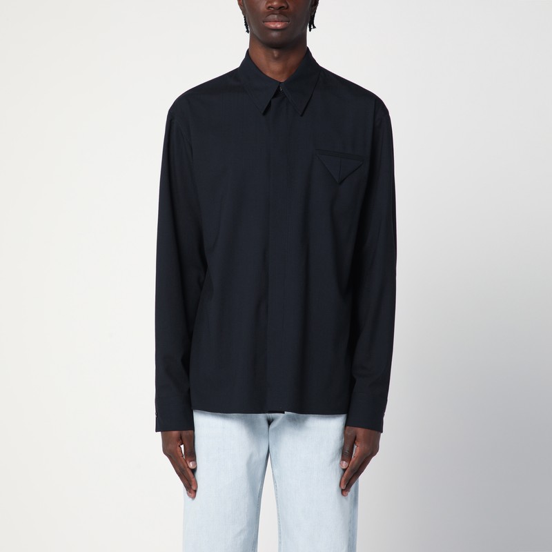 Blue wool shirt - Bottega Veneta - Modalova