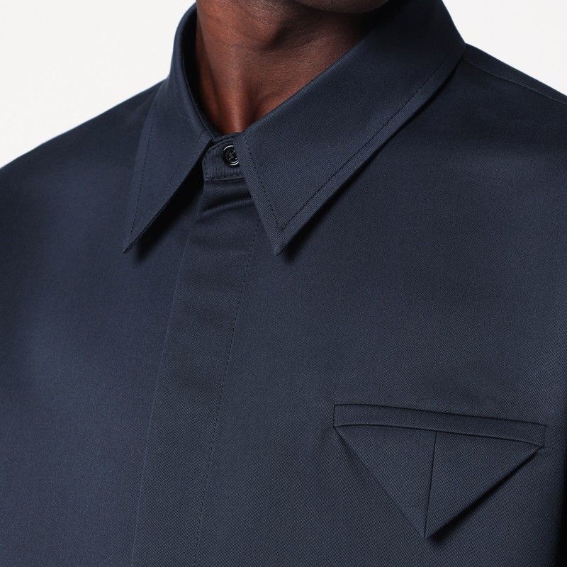 Bottega Veneta Blue Cotton And Silk Shirt In Blue