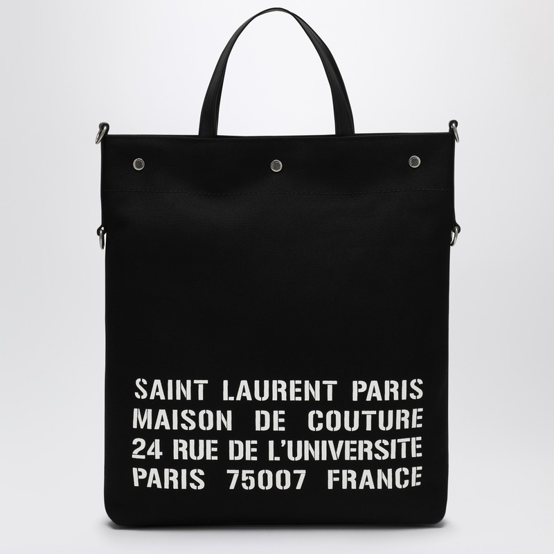 North/South tote bag in black canvas