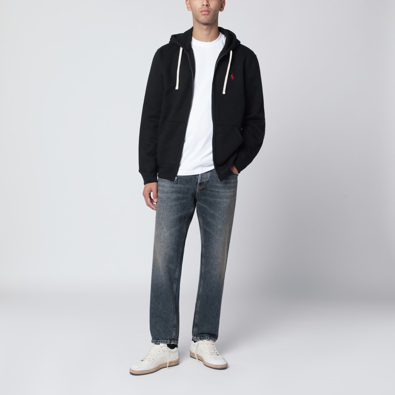 Polo Ralph Lauren Zip Sweatshirt With Front Pockets And Hood In Blue