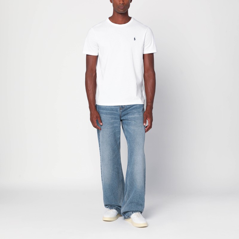 Polo Ralph Lauren Heavy Cotton T-shirt With Logo Embroidery In White