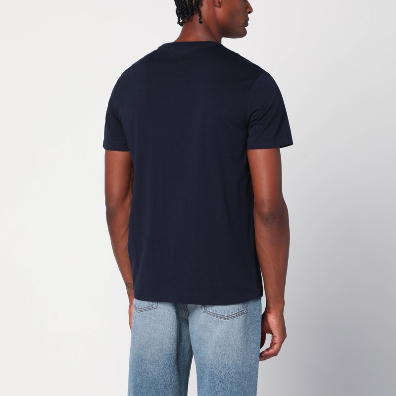 Polo Ralph Lauren Blue Crewneck T-shirt With Pony Embroidery On The Front In Blue