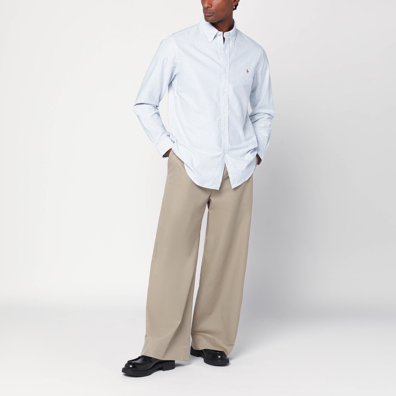 Polo Ralph Lauren Striped Shirt Custom Fit Collar In Blue