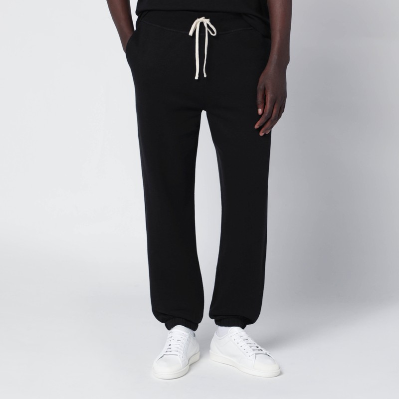 Black cotton-blend jogging trousers