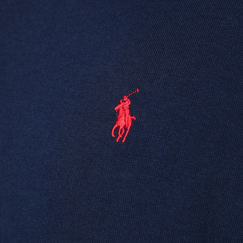 Polo Ralph Lauren Blue Crewneck T-shirt With Pony Embroidery On The Front In Blue