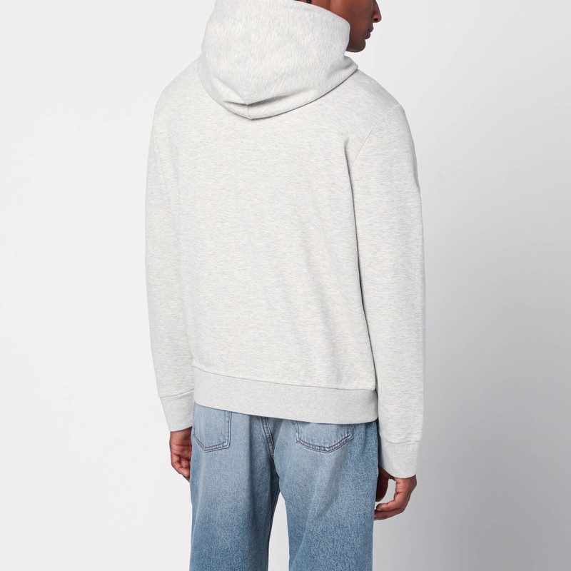 Polo Ralph Lauren Cotton Blend Zip Sweatshirt With Drawstring Hood In Neutral