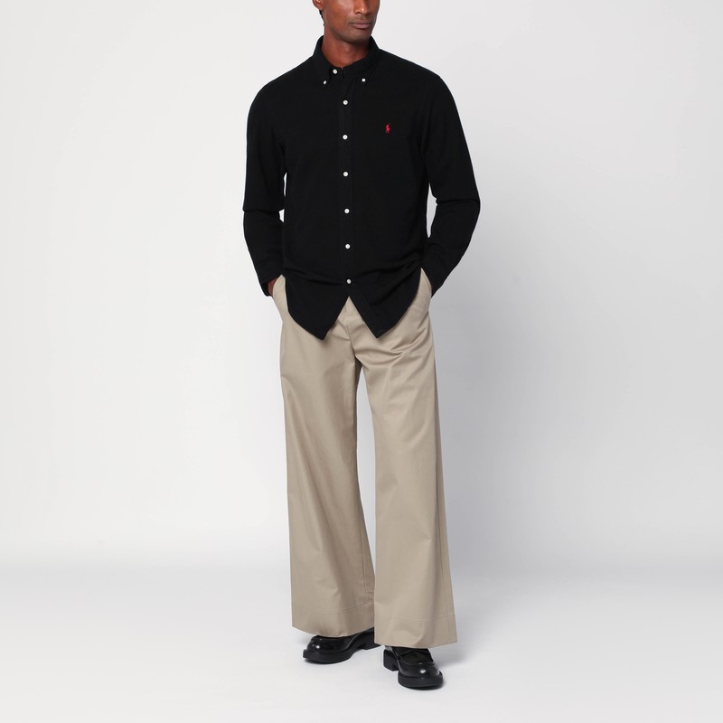 Polo Ralph Lauren Custom-fit Garment Dyed Oxford Shirt In Black
