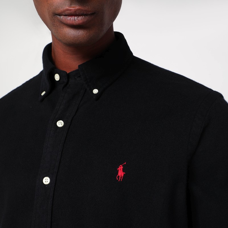 Polo Ralph Lauren Custom-fit Garment Dyed Oxford Shirt In Black