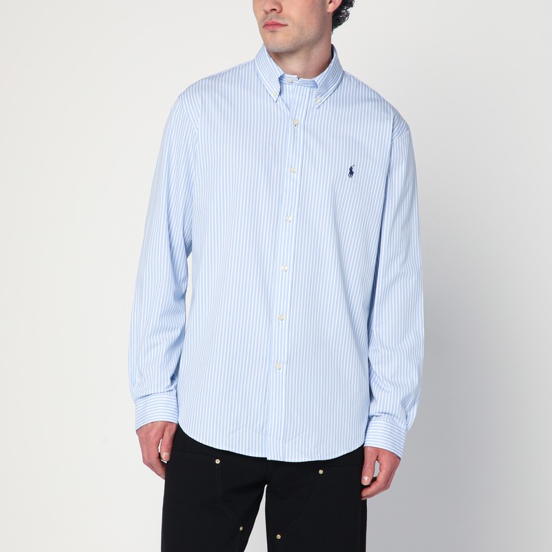 Polo Ralph Lauren White And Blue Striped Oxford Shirt