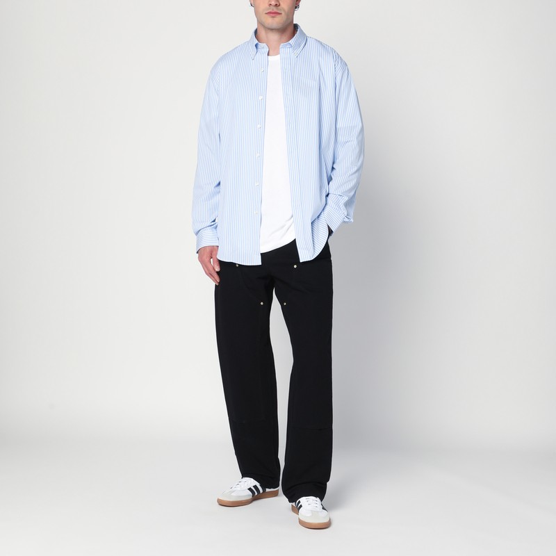 Polo Ralph Lauren White And Blue Striped Oxford Shirt
