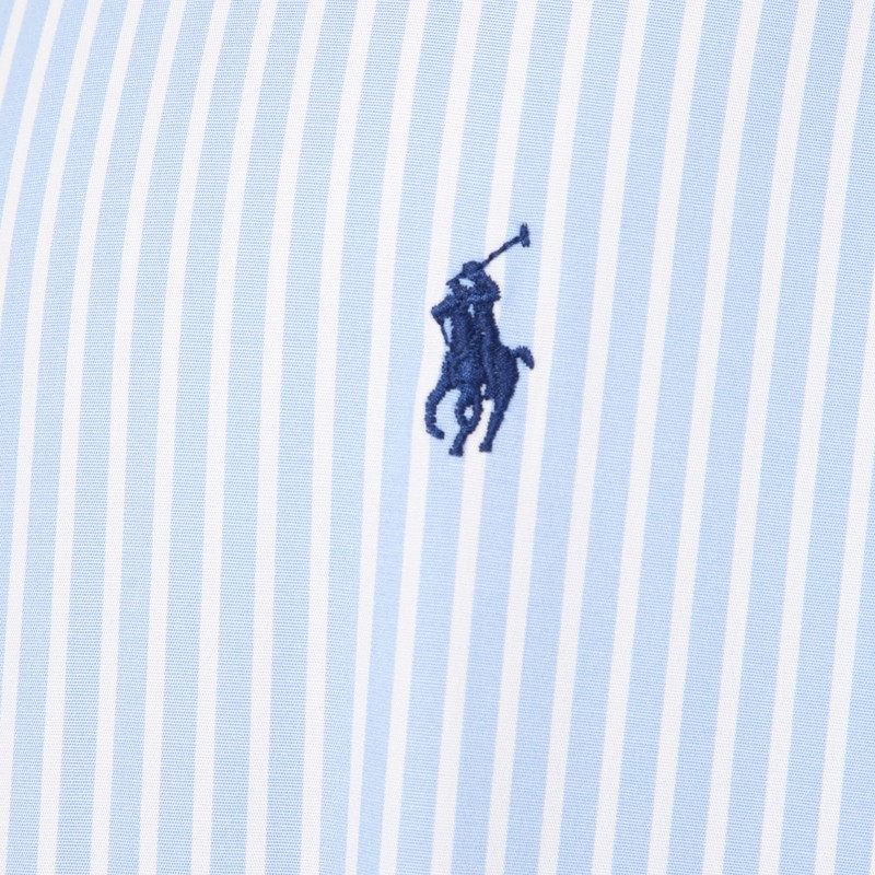 Polo Ralph Lauren White And Blue Striped Oxford Shirt