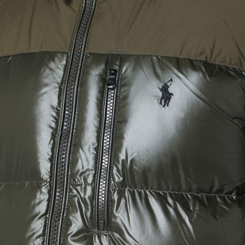 Polo Ralph Lauren Military Green Down Jacket In Blue