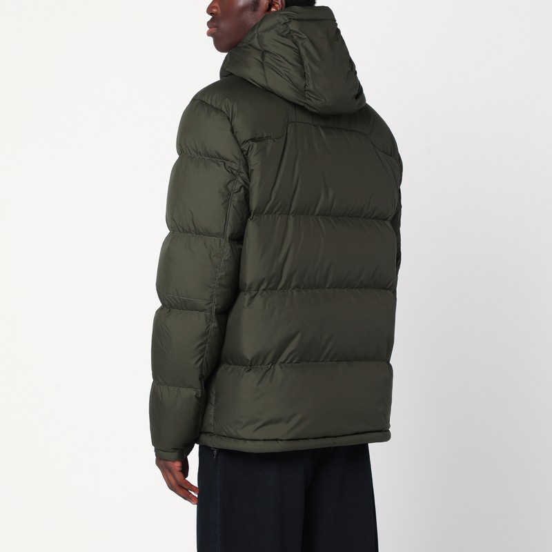 Polo Ralph Lauren Olive Green Hooded Down Jacket In Sand