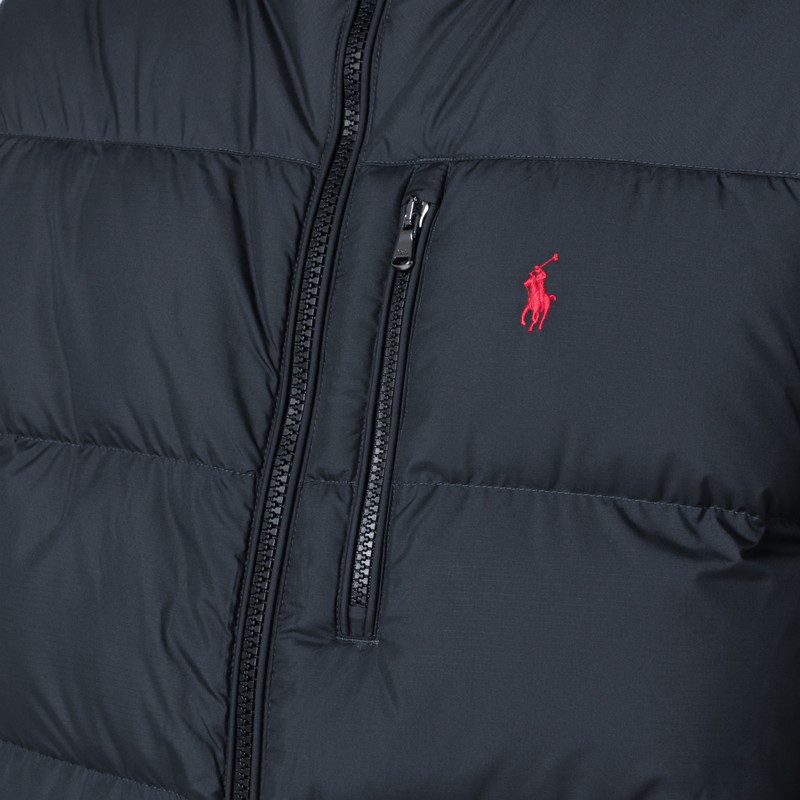 Polo Ralph Lauren Mens Annual Core Padded Regular-fit Recycled-polyester-down Gilet Polo Black In Blue