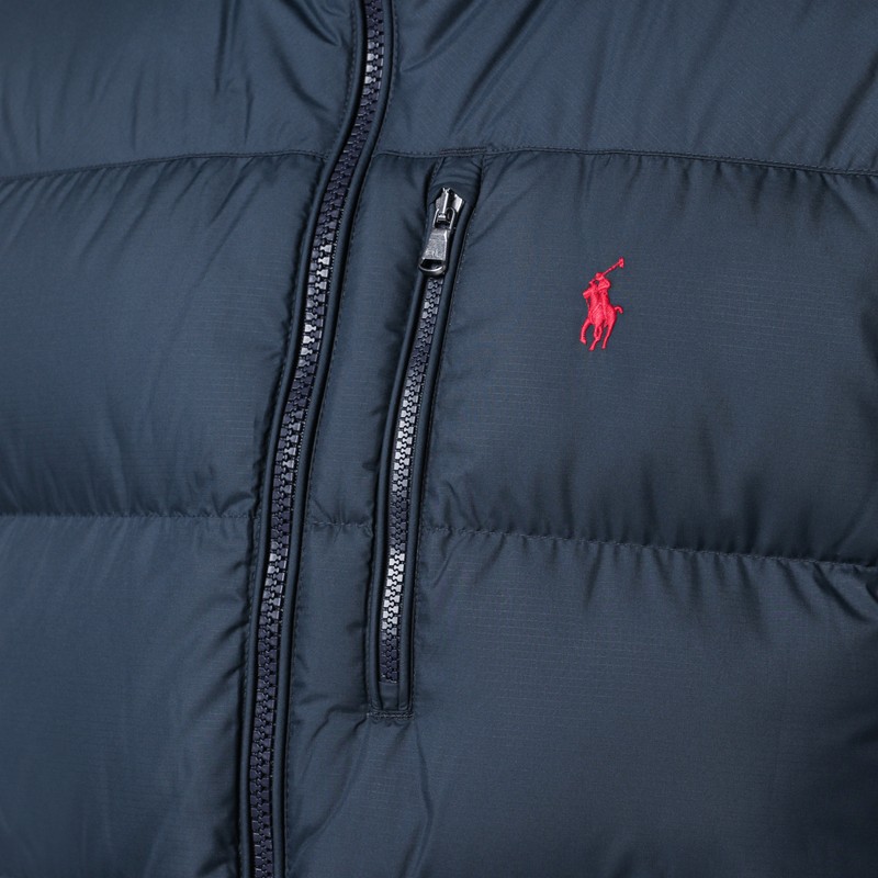 Polo Ralph Lauren Mens Annual Core Padded Regular-fit Recycled-polyester-down Gilet Polo Black In Blue