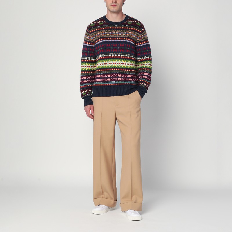 Polo Ralph Lauren Multicolored Crew Neck Sweater With Intarsia