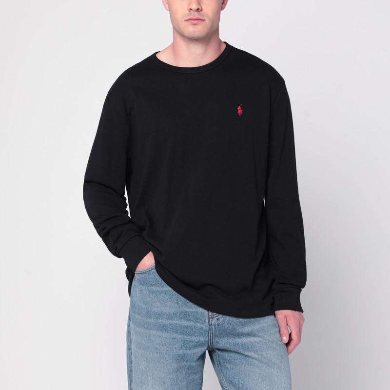Polo Ralph Lauren Cotton Blend Sweatshirt With Logo In Black