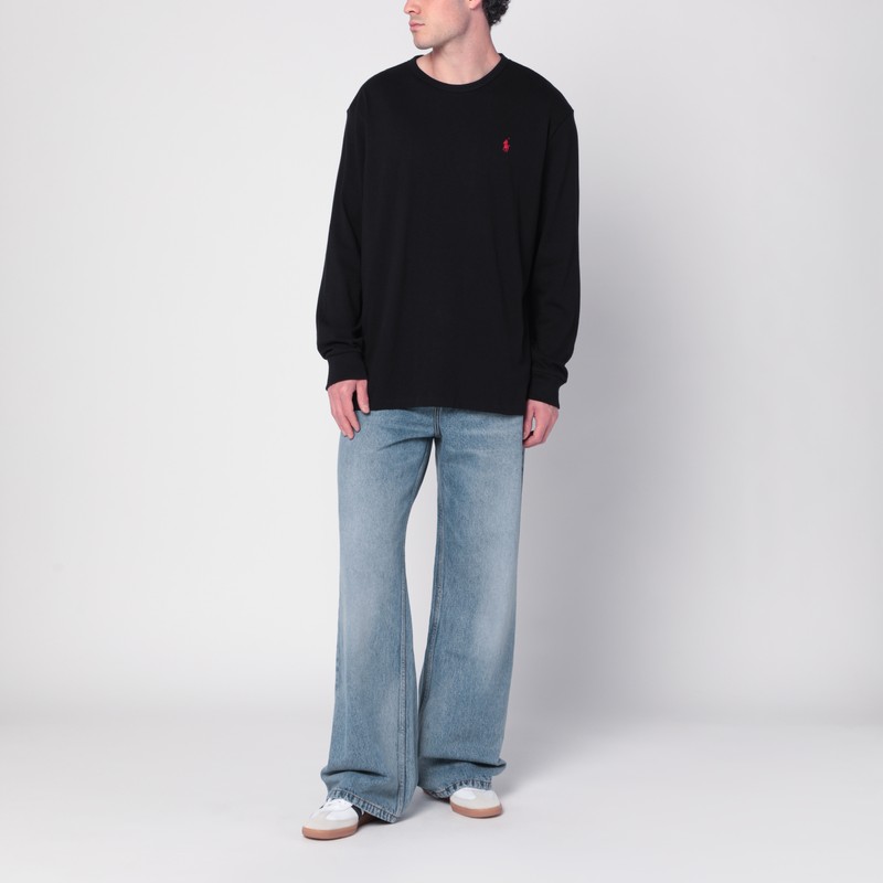Polo Ralph Lauren Cotton Blend Sweatshirt With Logo In Black