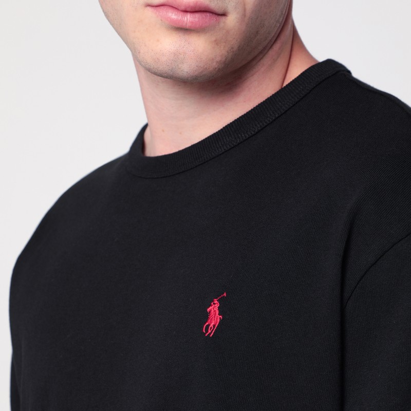 Polo Ralph Lauren Cotton Blend Sweatshirt With Logo In Black