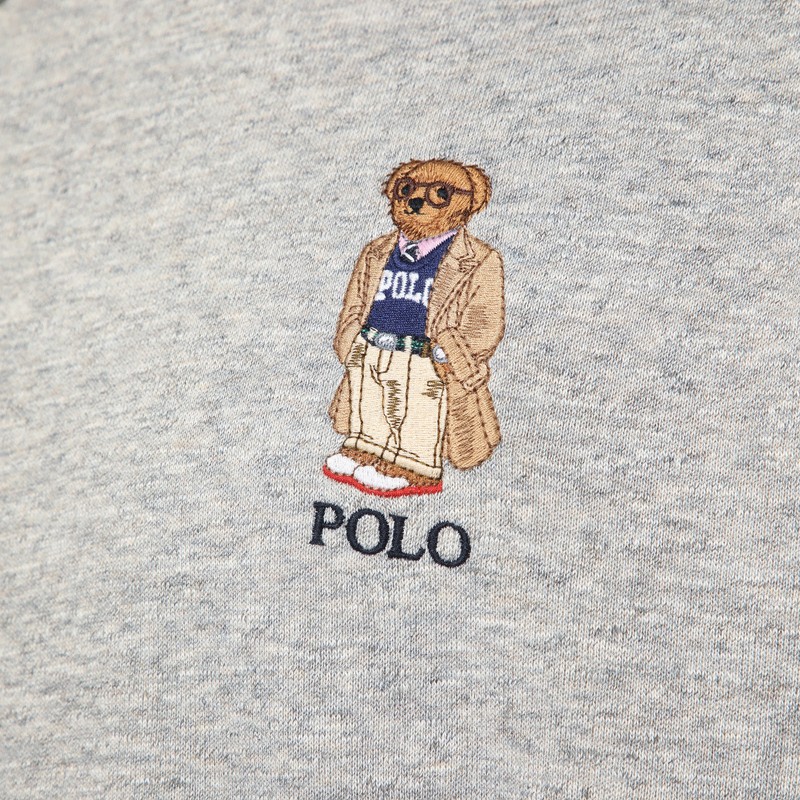 Polo Ralph Lauren Gray Polo Bear Hoodie In Gray