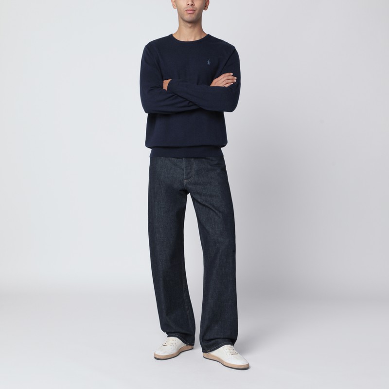 Polo Ralph Lauren Navy Blue Wool Sweater In Blue