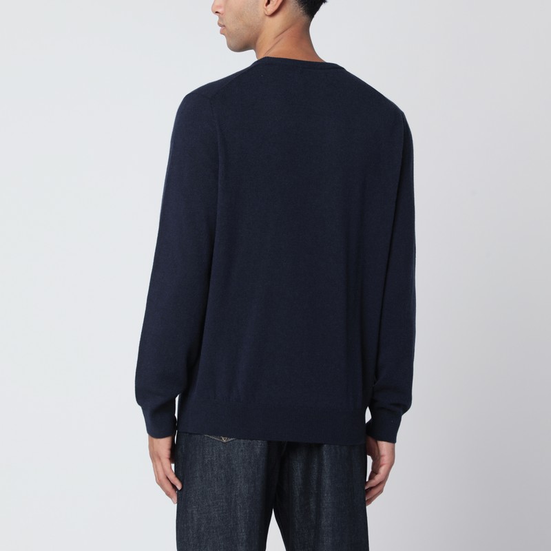Polo Ralph Lauren Navy Blue Wool Sweater In Blue
