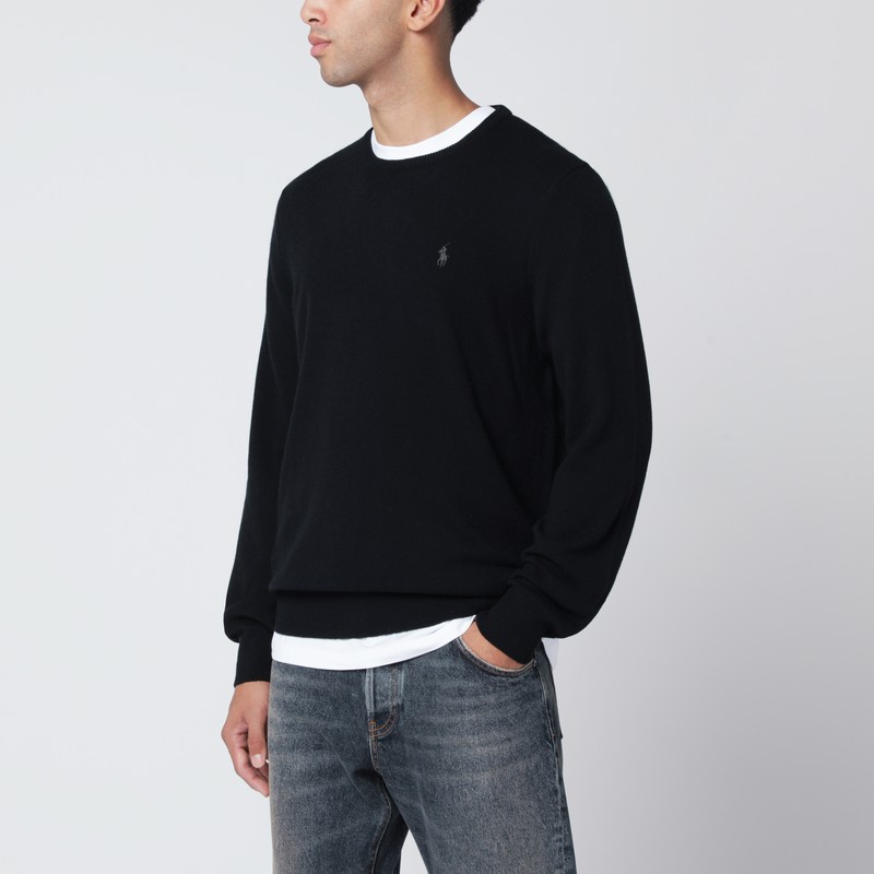 Polo Ralph Lauren Black Wool Sweater In Blue