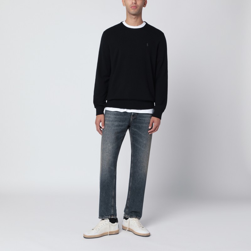 Polo Ralph Lauren Black Wool Sweater In Blue