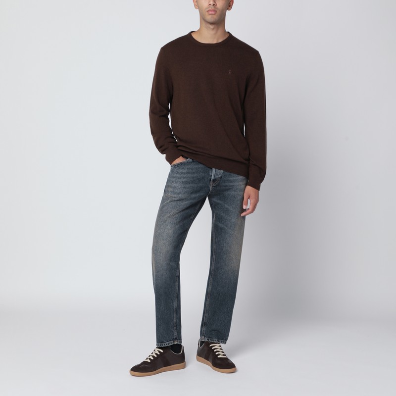 Polo Ralph Lauren Brown Wool Sweater In Black