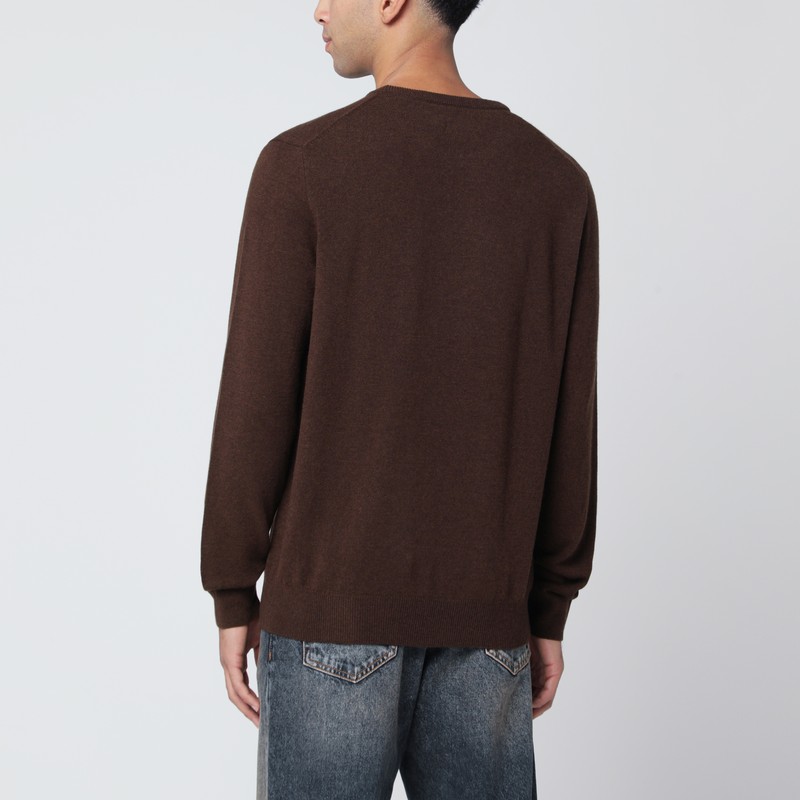 Polo Ralph Lauren Brown Wool Sweater In Black