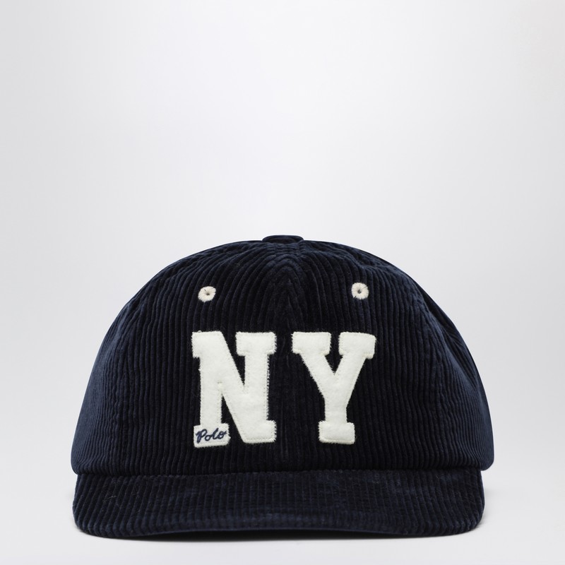 Blue corduroy baseball cap
