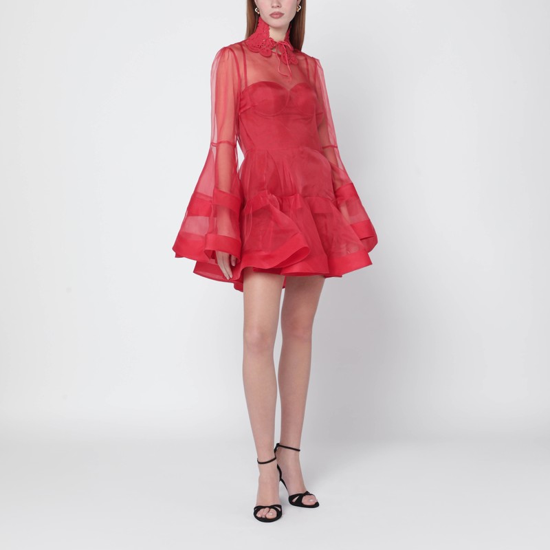 Rebellion red bell-sleeve mini dress