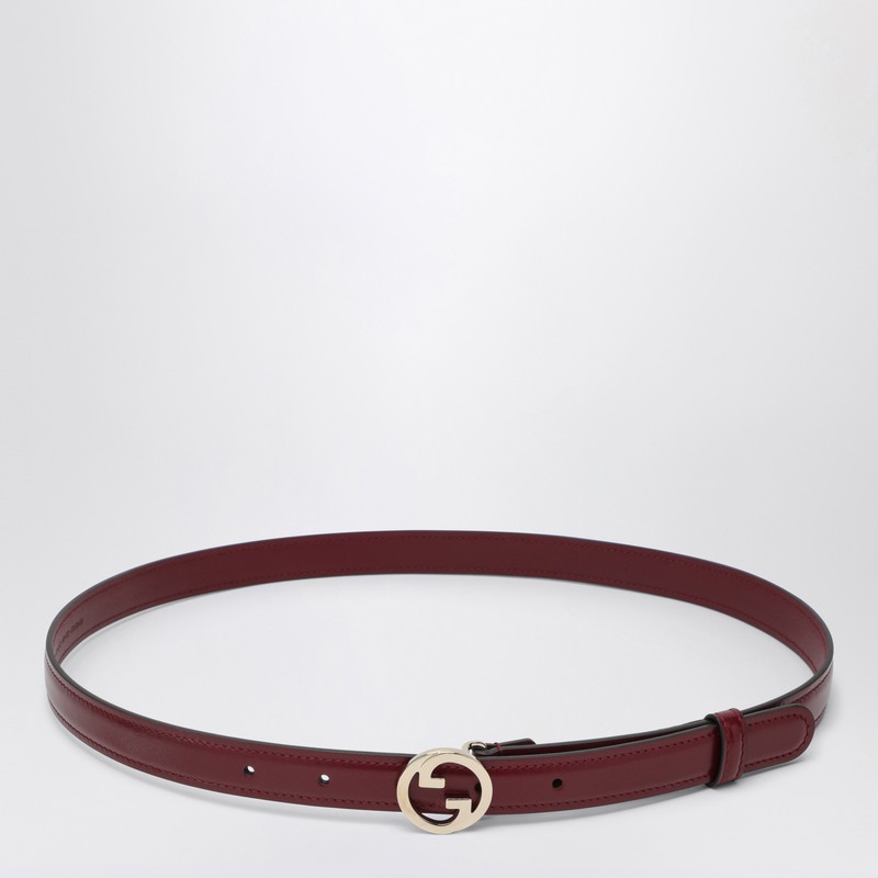 Gucci Gg Marmont Rosso Ancora Leather Belt In Red