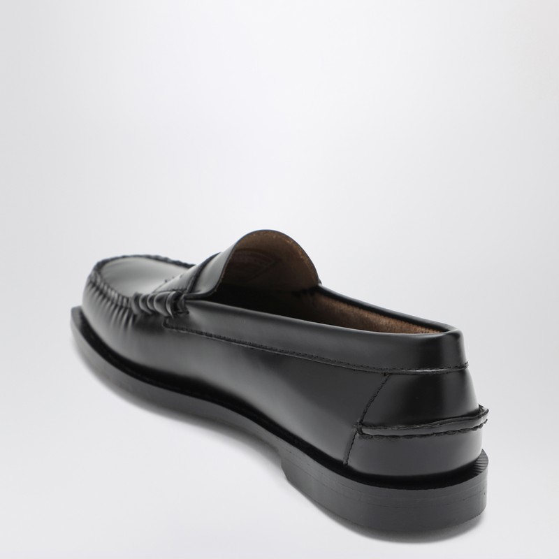 Sebago Black Pull-on Loafers In Leather Woman In Black