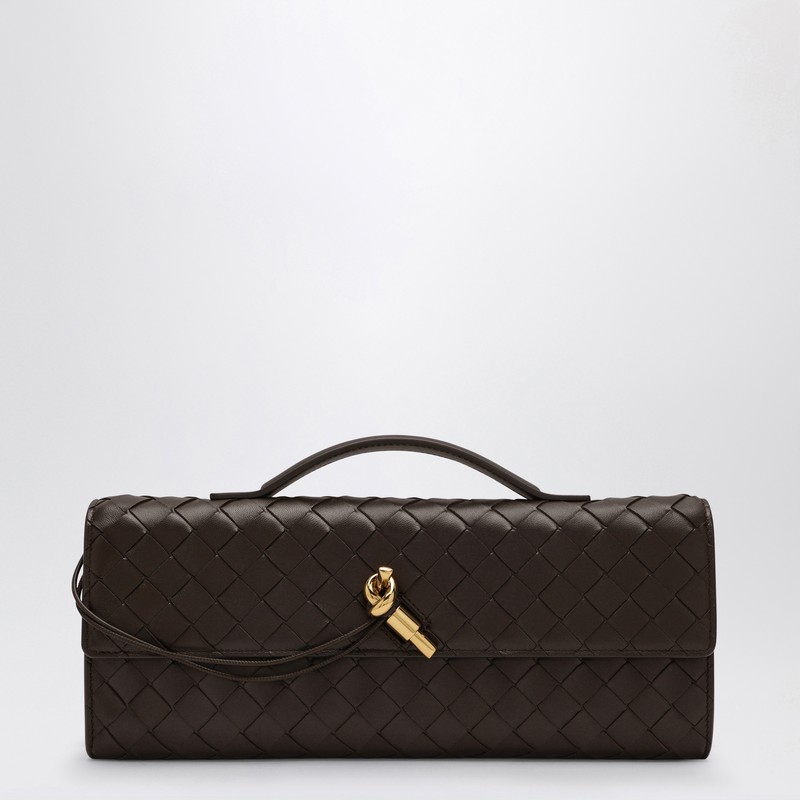 Andiamo clutch Fondente with handle