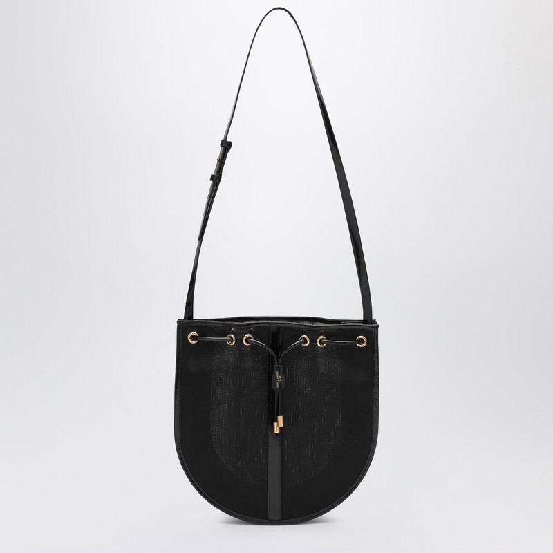 Black mesh shoulder bag