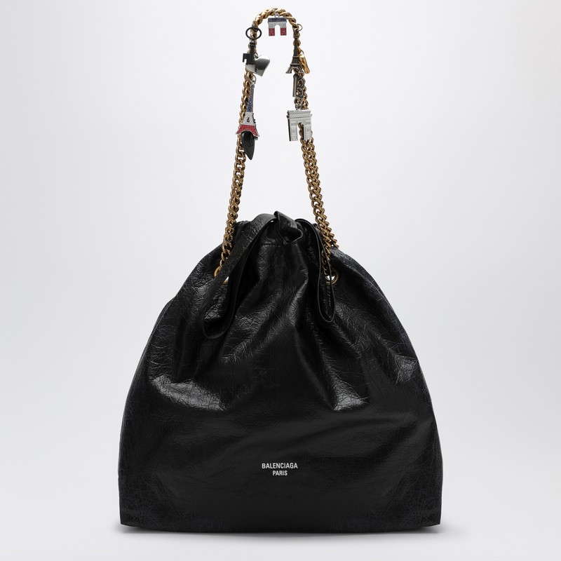 【関税&送料込】Balenciaga Crush Media Black Leather Tote Ba Balenciaga Crush Medium Tote Bag | Neiman Marcus
