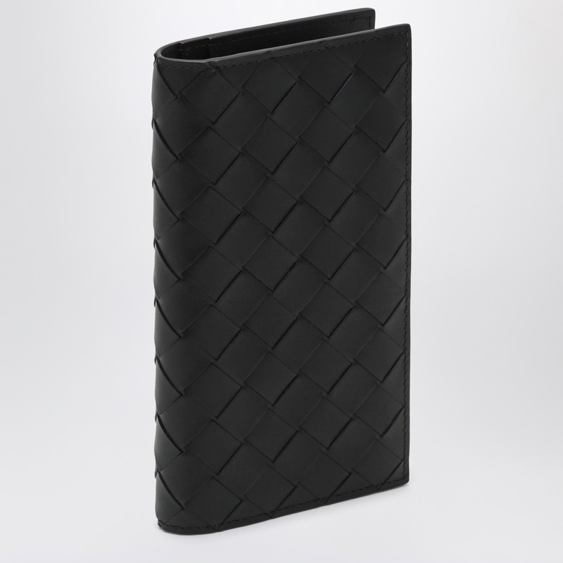 Bottega Veneta Long Black Wallet In Intrecciato In Black