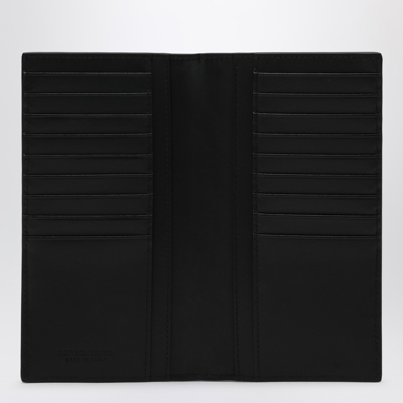 Bottega Veneta Long Black Wallet In Intrecciato In Black