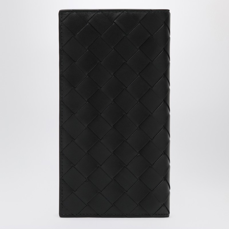 Bottega Veneta Long Black Wallet In Intrecciato In Black