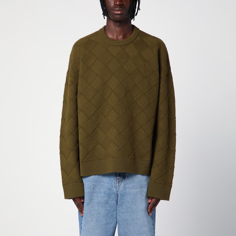 Olive pullover with Intreccio pattern - Bottega Veneta - Modalova