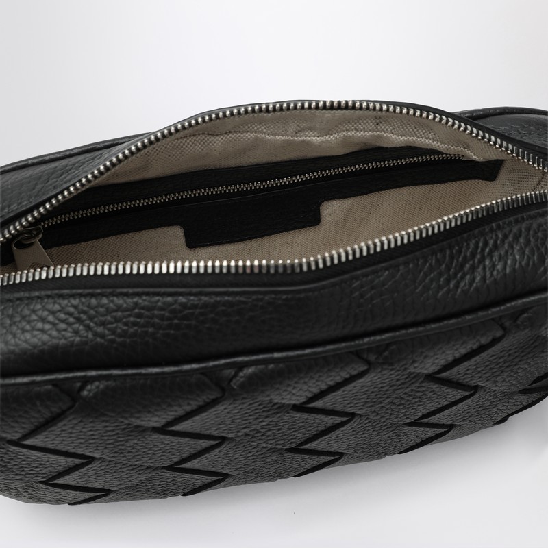 Bottega Veneta Small Black Camera Bag In Intrecciato