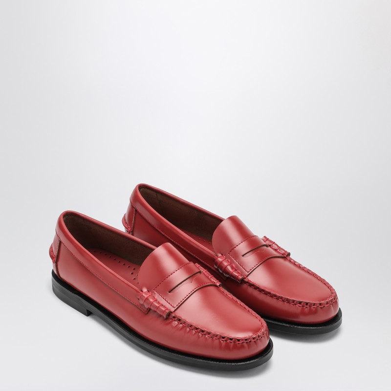 Sebago Classic Dan Pigment Leather Loafers In Red