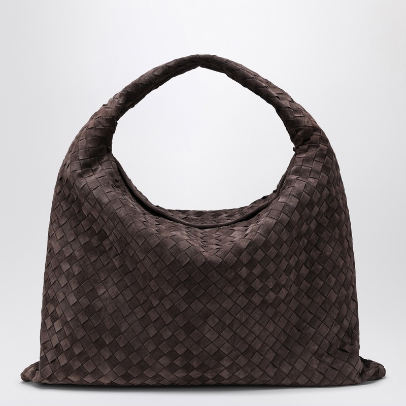 Bottega Veneta Hop Large Shoulder Bag Fondant In Suede In Brown