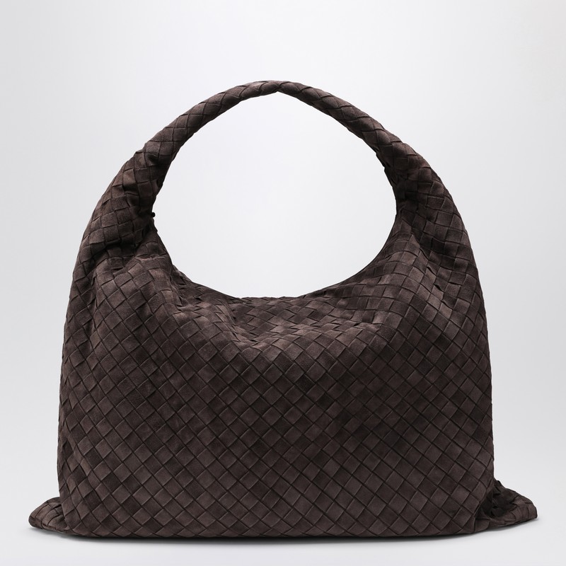 Bottega Veneta Hop Large Shoulder Bag Fondant In Suede In Brown