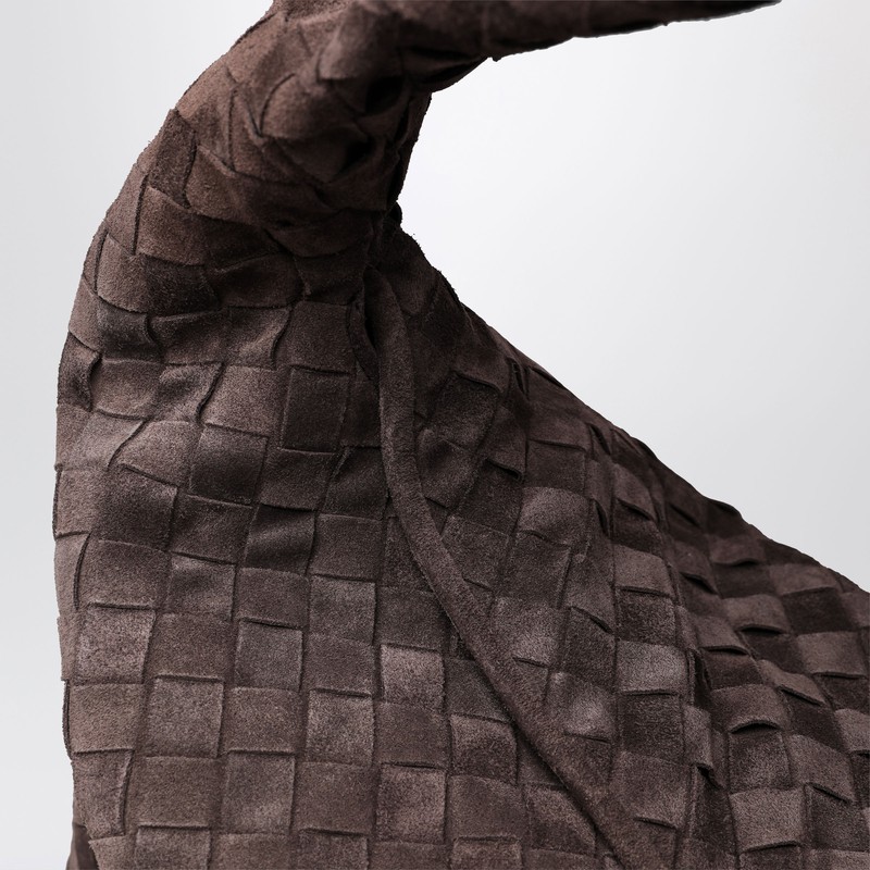 Bottega Veneta Hop Large Shoulder Bag Fondant In Suede In Brown
