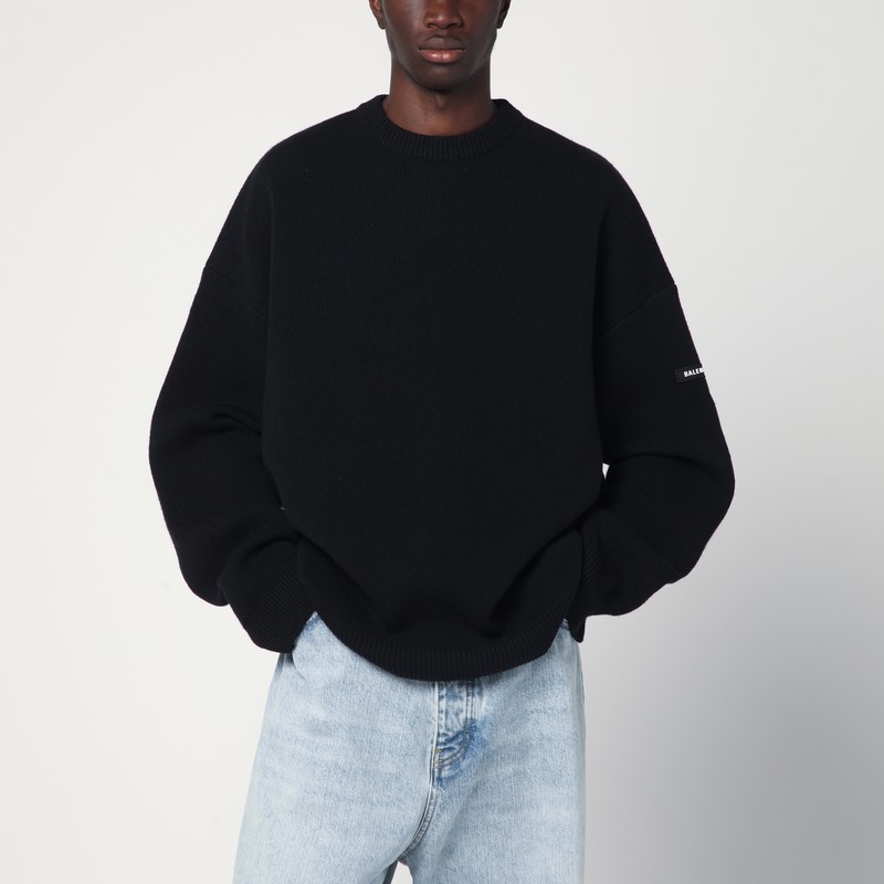 Black wool knit sweater - Balenciaga - Modalova