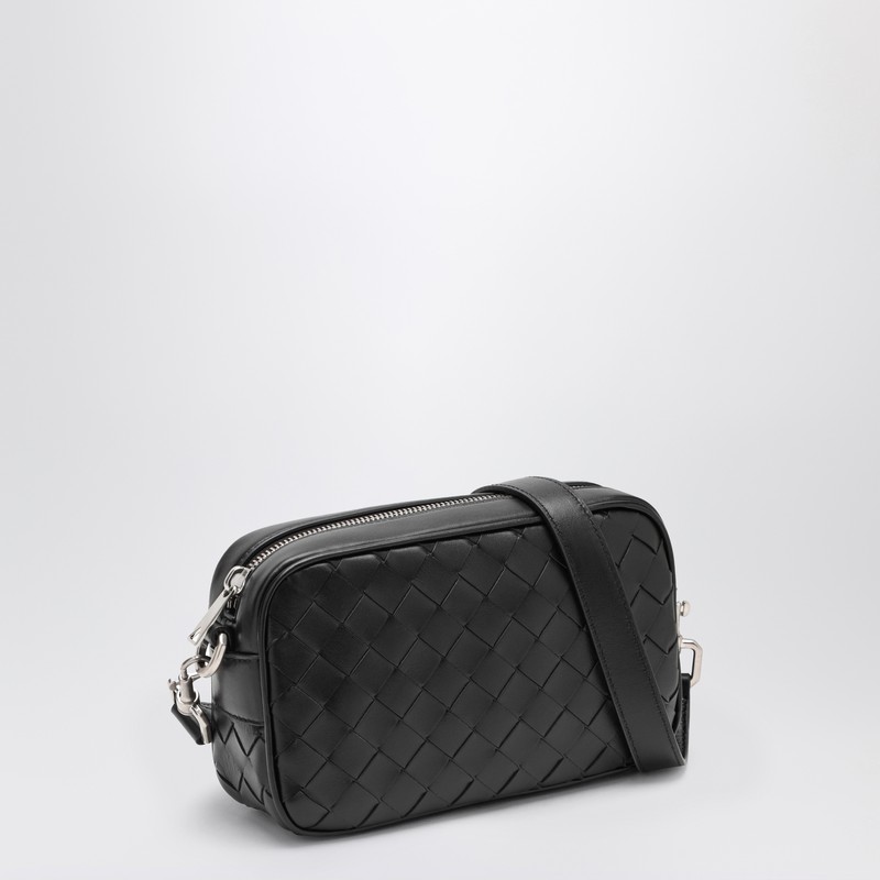 Bottega Veneta Leather Camera Mini Shoulder Bag In Black