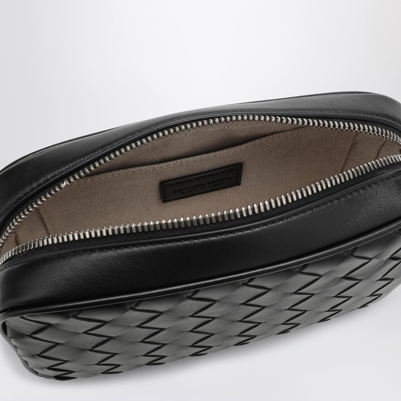Bottega Veneta Leather Camera Mini Shoulder Bag In Black