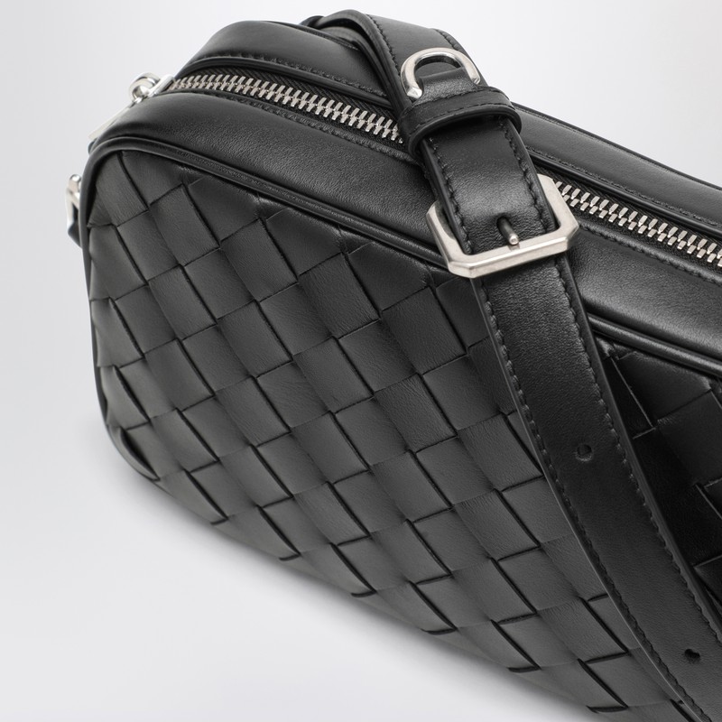Bottega Veneta Leather Camera Mini Shoulder Bag In Black